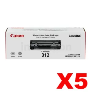 5 x Canon CART-312 Black Genuine Toner Cartridge 1,500 Pages