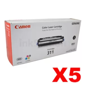 5 x Genuine Canon LBP 5360 (CART-311BK) Black Toner Cartridge-Approx. 6,000 pages