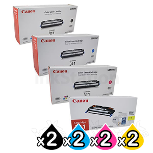 2 sets of 4 Pack Genuine Canon LBP 5360 (CART-311B,C,M,Y) Toner Cartridges [2BK,2C,2M,2Y]