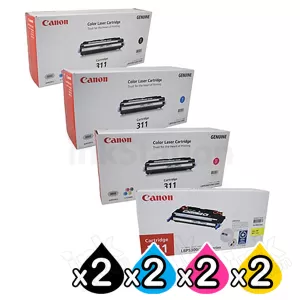 2 sets of 4 Pack Genuine Canon LBP 5360 (CART-311B,C,M,Y) Toner Cartridges [2BK,2C,2M,2Y]