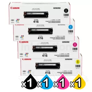 4 Pack Genuine Canon CART-416 Toner Cartridges [1BK,1C,1M,1Y]