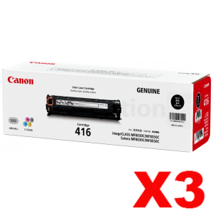 3 x Genuine Canon CART-416 Black Toner Cartridge 2,300 pages