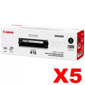 5 x Genuine Canon CART-416 Black Toner Cartridge 2,300 pages