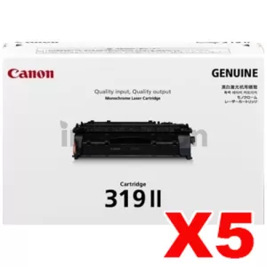 5 x Canon CART-319II Black High Yield  Genuine Laser Toner Cartridge 6,400 pages