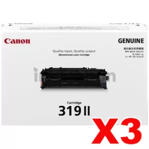 3 x Canon CART-319II Black High Yield  Genuine Laser Toner Cartridge 6,400 pages