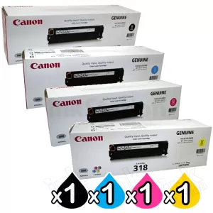 4 Pack Genuine Canon CART-318 Toner Cartridges [1BK,1C,1M,1Y]