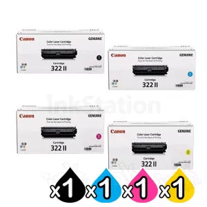 4 Pack Genuine Canon High Yield (CART-322II) Toner Cartridges [1BK,1C,1M,1Y]