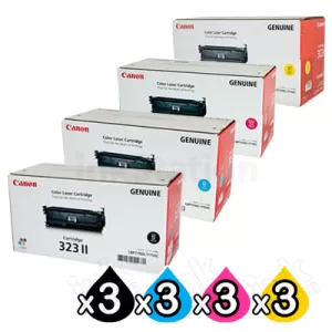 3 sets of 4 Pack Genuine Canon CART-323 High Capacity Combo [3BK,3C,3M,3Y]