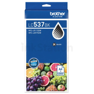 Genuine Brother LC-537BK Black Ultra High Yield Ink Cartridge - 1,2000 pages