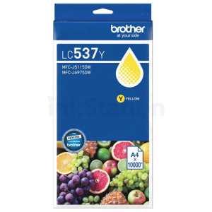 Genuine Brother LC-537Y Yellow Ultra High Yield Ink Cartridge - 1,0000 pages