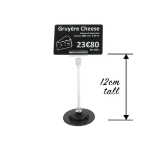 Magnetic Price Ticket Stands 120mm Height - Pack of 25 for Food Display