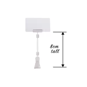 Price Ticket Clamps 80mm Height - Pack of 25 for Food Display