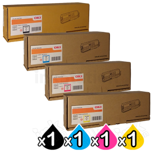4 Pack OKI ES6412 Genuine Toner Cartridges Combo (46507532 - 46507529) [1BK,1C,1M,1Y]