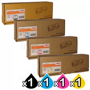 4 Pack OKI ES6412 Genuine Toner Cartridges Combo (46507532 - 46507529) [1BK,1C,1M,1Y]