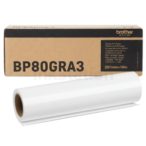Genuine Brother BP80GRA3 Glossy Paper Roll - 297mm x 10m