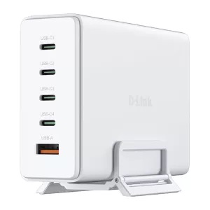 D-Link 240W GaN Charger with USB-A and 4 USB-C ports