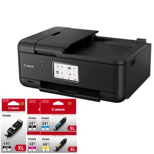 Canon Pixma Home Office TR8660A A4 Wireless All-In-One Multifunction Inkjet Printer + PGI-680XL & CLI-681XL Ink Bundle