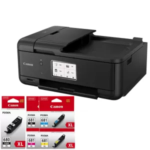 Canon Pixma Home Office TR8660A A4 Wireless All-In-One Multifunction Inkjet Printer + PGI-680XL & CLI-681XL Ink Bundle