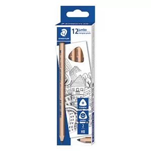 Staedtler 119N Natural Jumbo Triangular Pencil HB - Pack of 12
