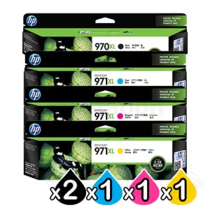 5 Pack HP 970XL + 971XL Genuine High Yield Inkjet Cartridges CN625AA-CN628AA  [2BK,1C,1M,1Y]