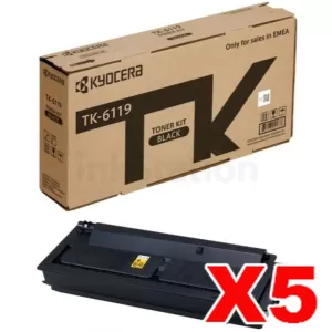 5 x Genuine Kyocera TK-6119 Black Toner Cartridge M4132IDN, M4125IDN - 15,000 pages