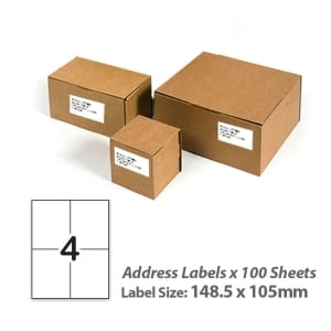 100 Sheets A4 White Self Adhesive Paper Address Mailing Laser Inkjet Sticker Labels 148.5 x 105mm - 4 Labels Per Sheet