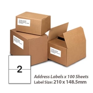100 Sheets A4 White Self Adhesive Paper Address Mailing Laser Inkjet Sticker Labels 210 x 148.5mm - 2 Labels Per Sheet