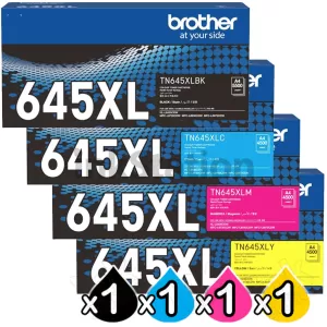 4 Pack Genuine Brother TN-645XL High Yield Toner Cartridges Combo [1BK,1C,1M,1Y]