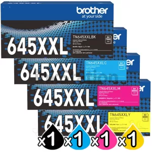 4 Pack Genuine Brother TN-645XXL Super High Yield Toner Cartridges Combo [1BK,1C,1M,1Y]