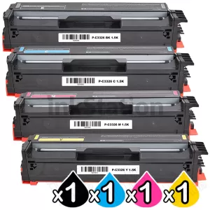 4 Pack Lexmark C3326 / MC3326 / MC3426 Compatible Toner Cartridge Combo (C3230K0 - C3230Y0) - BK 1,500 pages & CMY 1,500 pages