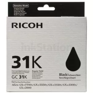 Ricoh GX e3350N Genuine GC31K Black Ink Cartridge [405688] - 1,500 pages