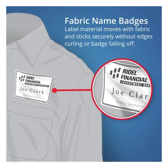 Avery #959171 Fabric Laser Name Badge Labels 8UP 86.5mm x 55.5mm ...