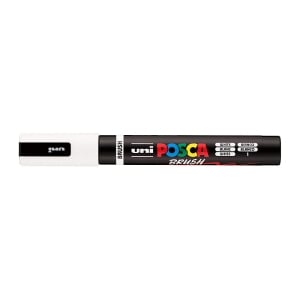 POSCA PC5BR Brush Paint Marker Medium Tip White