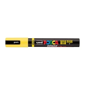 POSCA PC5BR Brush Paint Marker Medium Tip Yellow