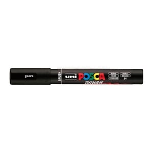 POSCA PC5BR Brush Paint Marker Medium Tip Black