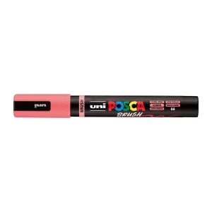 POSCA PC5BR Brush Paint Marker Medium Tip Coral