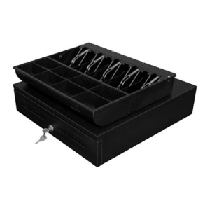 EC-410 V2 Cash Drawer/Black/ 5 Note & 8 Coin Cups/410 mm (w) x 415 mm (d) x 100 mm (h)