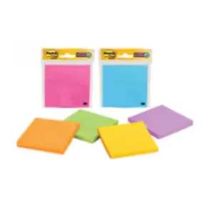 6 x Post-It 4490-SSMX Super Sticky Notes 101 x 101mm Ultra Neon 90 Sheets