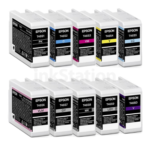 10 Pack Epson T46S1 - T46SD UltraChrome Pro10 Genuine Ink Cartridges Combo [1PBK,1C,1M,1Y,1LC,1LM,1GY,1MBK,1LGY,1V]