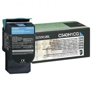 Lexmark (C540H1CG) Genuine C540 / C543 / C544 / C546 / X543 / X544 / X546 Cyan HY Toner Cartridge - 2,000 pages