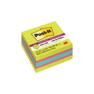 Post-It 2027-SSGFA Super Sticky Notes Cube 76 x 76mm Assorted Colours 5 Pack