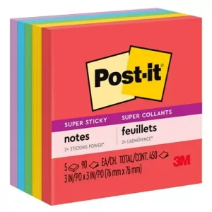 Post-It 654-5SSAN Super Sticky Notes 76 x 76mm Marrakesh 90 Sheets 5 Pack