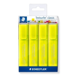 Staedtler Textsurfer Highlighter Classic Yellow 4 Pack