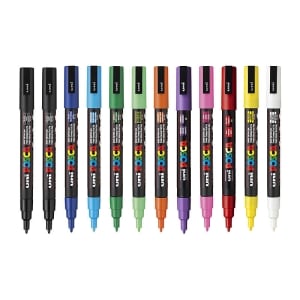 POSCA PC3M Paint Marker Fine Bullet Tip Assorted Colours 12 Pack