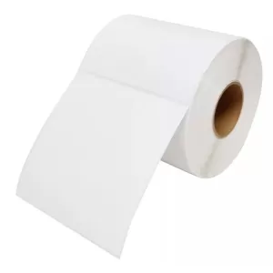 1 Roll Thermal Transfer 100mm X 100mm Perforated Labels White - 600 Labels per Roll