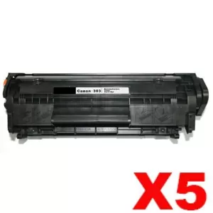 5 x Canon CART-303 Black Compatible Toner Cartridge 2,000 Pages