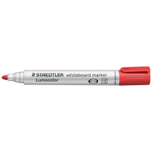 10 x Staedtler 351 Lumocolor Whiteboard Bullet Tip Marker Red