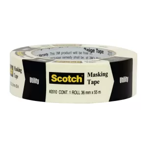 3M Scotch Masking Tape 36mm x 55m Utility 2010 Beige Pack of 16
