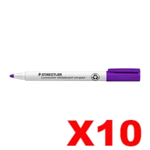 10 x Staedtler 341 Lumocolor Compact Whiteboard Marker Purple
