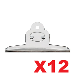 Esselte Clip Bulldog Extra Large 150mm Silver 12 Pack